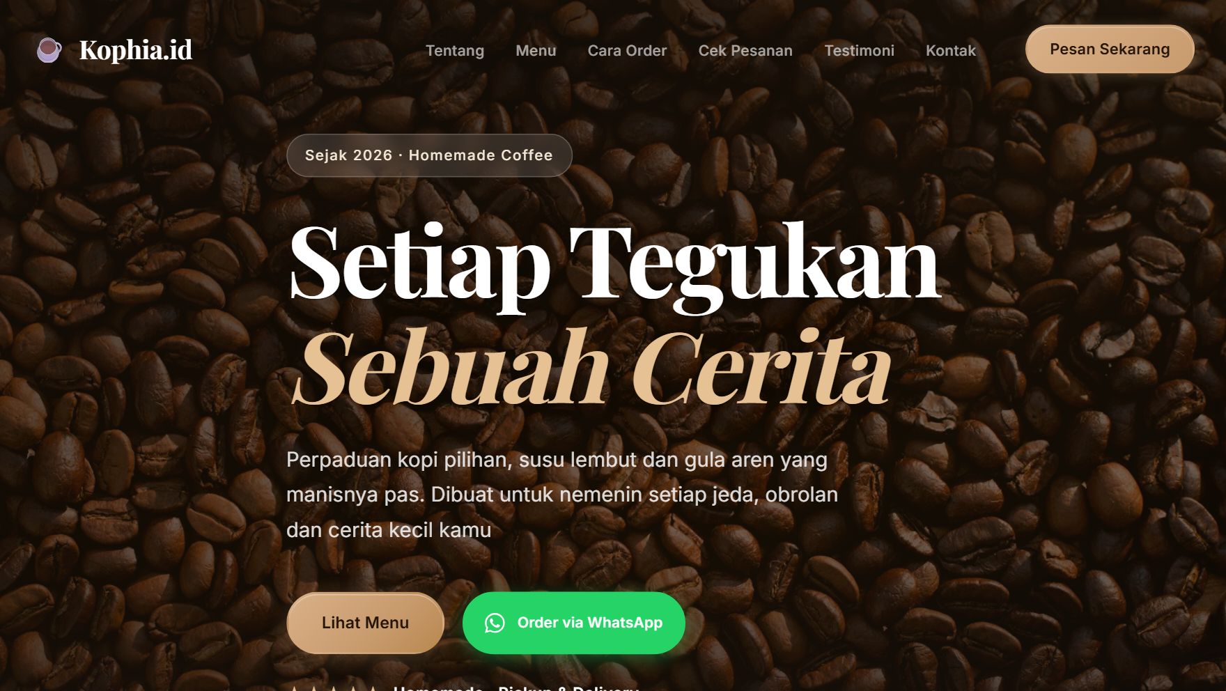 Kophia.id - Website Pemesanan Kopi